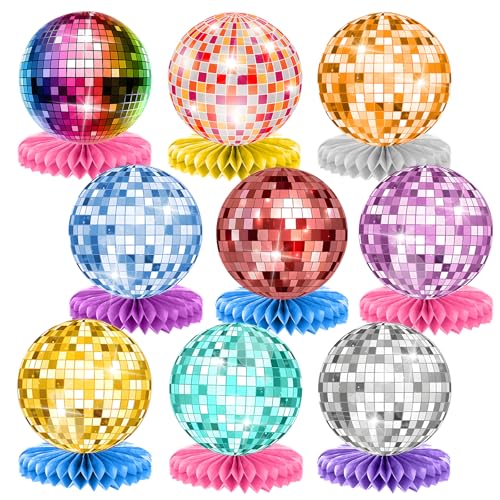 tlidfgeo 9 Stück Disco Deko Tischaufsätze, Geburtstag Bienenwabe Mittelstück, Kleine Discokugel, Disco-Themen-Zubehör für Geburtstagsparty-Dekorationen 70er-Jahre-Disco-Motto-Tanzparty-Zubehör tlidfgeo 9 Stück Disco Deko Tischaufsätze, Geburtstag Bienenwabe Mittelstück, Kleine Discokugel, Disco-Themen-Zubehör für Geburtstagsparty-Dekorationen 70er-Jahre-Disco-Motto-Tanzparty-Zubehör von tlidfgeo
