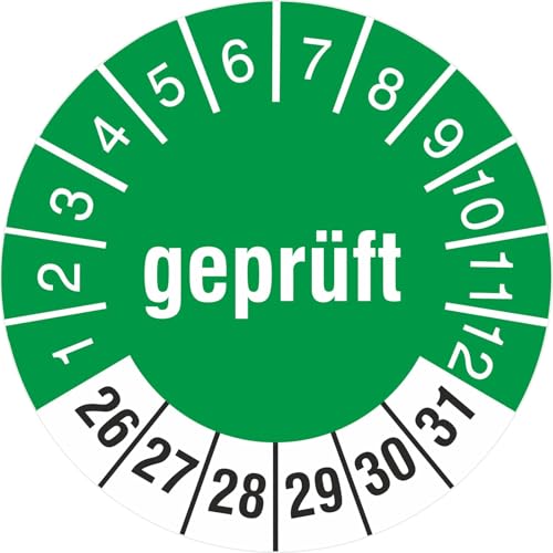 100 Stück geprüft Prüfetiketten Prüfplaketten 30 mm Durchmesser 2026-31 100 Stück geprüft Prüfetiketten Prüfplaketten 30 mm Durchmesser 2026-31 von toauo