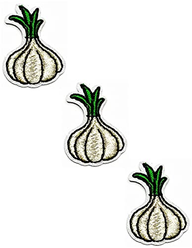 HHO CARTOON PATCH HHO Patch Set 3 Stück Mini Gemüse Garten Patches Zwiebel Knoblauch Gemüse Niedlich Cartoon Aufkleber Stickerei Jacke T Shirt Patch Aufnähen Bügelbild Schild Kostüm von toauo
