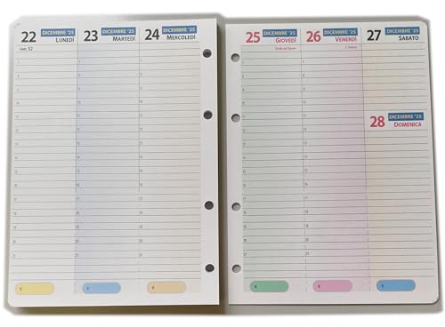 Wochenplaner Format A5, 14,5 x 20,5 cm, Nachfüllpackung mit 4 Löchern, auf Italienisch Wochenplaner Format A5, 14,5 x 20,5 cm, Nachfüllpackung mit 4 Löchern, auf Italienisch von toinota