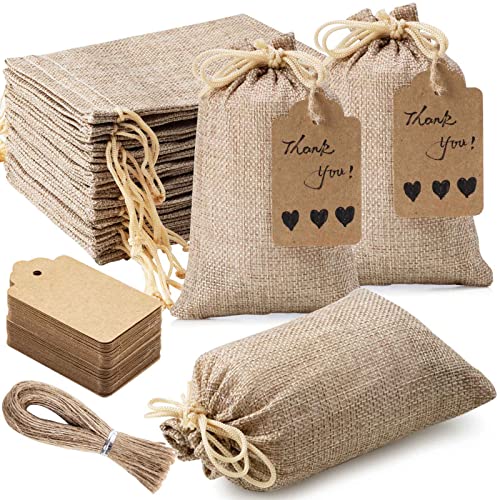 25pcs Jute Gift Bags with Drawstring and 25 Tags, 10 x 15 cm Reusable Gift Jute Bag for Wedding, Party, Jewellery, Christmas (Burlap) 25pcs Jute Gift Bags with Drawstring and 25 Tags, 10 x 15 cm Reusable Gift Jute Bag for Wedding, Party, Jewellery, Christmas (Burlap) von toocoo