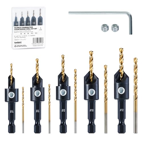 toolant #4#6#8#10#12 Kegelsenkerbohrer-Set (Pro), 5-teilig von toolant