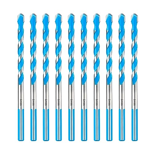 toolant 6 mm Betonbohrer-Set & Steinbohrer-Set, stoßfestes Hammerbohrer-Set für Beton/Glas/Ziegel/Kunststoff/Zement/Fliesen, Hartmetallbohrerspitze, 6 mm Box mit 10 Stück toolant 6 mm Betonbohrer-Set & Steinbohrer-Set, stoßfestes Hammerbohrer-Set für Beton/Glas/Ziegel/Kunststoff/Zement/Fliesen, Hartmetallbohrerspitze, 6 mm Box mit 10 Stück von toolant