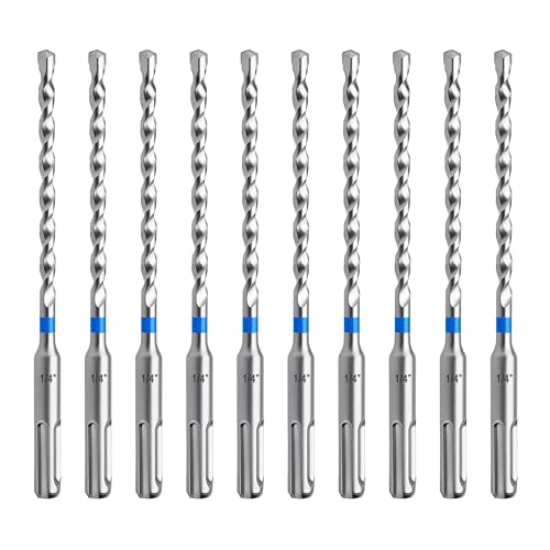 toolant SDS Plus Steinbohrer-Bits, Bohrer-Set, für 0,6 x 15,2 cm, Hartmetallbestückt, 2 Schneiden für Beton, Mauerwerk und Ziegel, 10 Stück von toolant