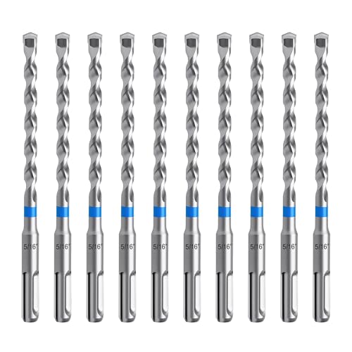 toolant SDS Plus Steinbohrer-Bits, Bohrer-Set für 5/16 Zoll x 6 Zoll, 10 Stück, Hartmetallbestückter 2-Cutter für Beton, Mauerwerk und Ziegel von toolant