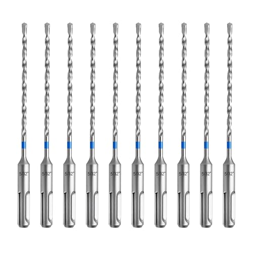 toolant SDS Plus Steinbohrer-Bits, Bohrer-Set für 5/32 Zoll x 6 Zoll, 10 Stück, Hartmetallbestückter 2-Cutter für Beton, Mauerwerk und Ziegel von toolant