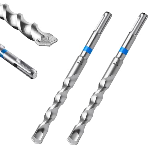 toolant Steinbohrer, SDS Plus Bohrer-Set, für 1,27 x 15,2 cm, 2 Stück, Hartmetallbestückter 2-Schneider für Beton, Mauerwerk und Ziegel von toolant