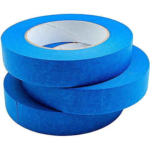 3 Rollen Abdeckband, 20 m Länge, 8 mm Breite, strukturiertes Papierband, beschreibbares Malerband, Klebeband zum Malen, Basteln, Dekoration (blau) von tooloflife
