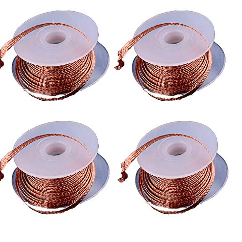 4 Stück Lötdocht-Geflecht, Löt-Entferner-Werkzeug, Entlötdocht, Lötgeflechtdraht (3,0 mm) von tooloflife