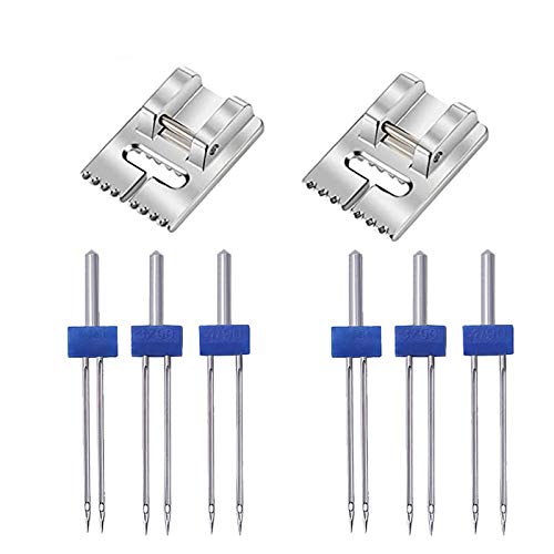 6 Stück Zwillingsnadeln mit 2 Stück 9 Rillen Biesen Nähfuß Nähmaschine Zubehör für Haushaltsnähmaschine, 3 Größen gemischt 2/90, 3/90, 4/90 6 Stück Zwillingsnadeln mit 2 Stück 9 Rillen Biesen Nähfuß Nähmaschine Zubehör für Haushaltsnähmaschine, 3 Größen gemischt 2/90, 3/90, 4/90 von tooloflife