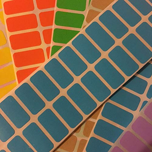 Farbige Etiketten-Aufkleber, rechteckig, in 12 Farben, 35,6 x 16,9 mm, beschreibbare Etiketten, selbstklebend, farbig, 240 Etiketten, Blau von tooloflife