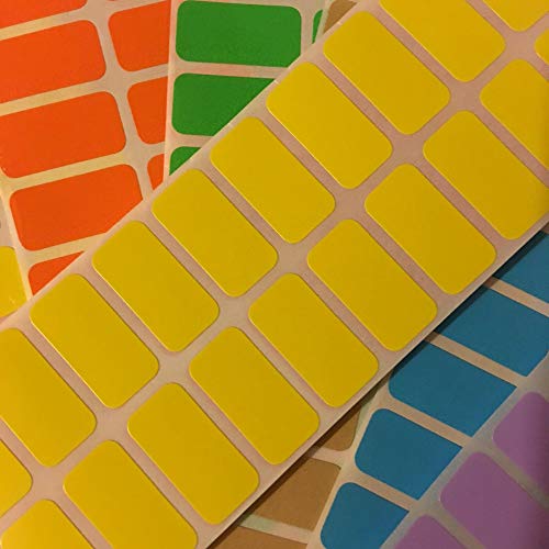 Farbige Etiketten-Aufkleber, rechteckig, in 12 Farben, 35,6 x 16,9 mm, beschreibbare Etiketten, selbstklebend, farbig, 240 Etiketten, Gelb von tooloflife