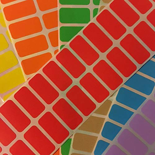 Farbige Etiketten-Aufkleber, rechteckig, in 12 Farben, 35,6 x 16,9 mm, beschreibbare Etiketten, selbstklebend, farbig, 240 Etiketten, Rot von tooloflife