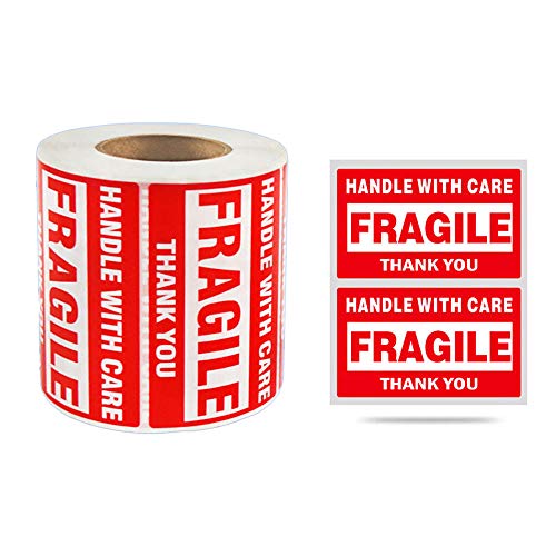 Fragile Warn Etiketten 500/1000stk. Aufkleber"Handle With Care -Fragile- Thank You" Bruchgefahr Vorsicht zerbrechlich, rote Hinweis Label für Paket, Shipping Label Sticker Fragile Warn Etiketten 500/1000stk. Aufkleber"Handle With Care -Fragile- Thank You" Bruchgefahr Vorsicht zerbrechlich, rote Hinweis Label für Paket, Shipping Label Sticker von tooloflife