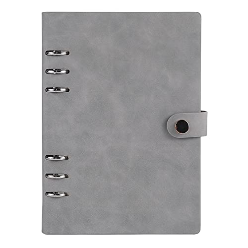 Notebook-Binder 6 Löcher PU-Leder-Abdeckung Notebook-Taschenabdeckungen A5-Ledertasche lose nachfüllbar - grau von tooloflife