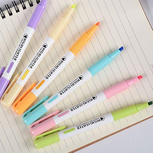 Textmarker, 6 Farben, für Schule, Studenten, Büro, Pastell-Textmarker, Marker, Schreib-Set von tooloflife