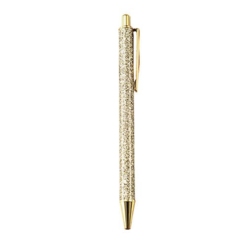 tooloflife 1 Stück Metall Kugelschreiber Stift, Bling Farbe Klick Metall Stift Einziehbare Stift 1,0mm Ersatzminen für Junge und Mädchen Studenten Gold von tooloflife