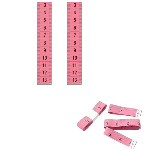 Set mit 2 weichen Schneidern, 150 cm – buntes Maßband in cm | Wahl der Farbe: weiß, rosa oder blau – flexibel und langlebig zum Nähen von Schneidern und Körpermessungen 59076 (Rosa, 150 cm) von topolenashop