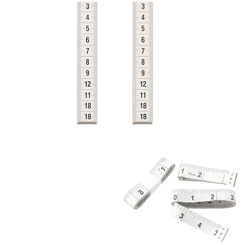 Set mit 2 weichen Schneidern, 150 cm – buntes Maßband in cm | Wahl der Farbe: weiß, rosa oder blau – flexibel und langlebig zum Nähen von Schneidern und Körpermessungen 59076 (Weiß, 150 cm) von topolenashop
