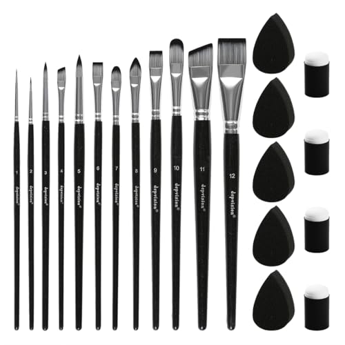 Pinsel Set 12 Stück Gesicht Pinsel und Schwämme Set Professionelle Pinsel für Acrylmalerei Acrylöl Aquarell Tempera Malerei Künstler für Kinder Erwachsener Pinsel Set 12 Stück Gesicht Pinsel und Schwämme Set Professionelle Pinsel für Acrylmalerei Acrylöl Aquarell Tempera Malerei Künstler für Kinder Erwachsener von torbers