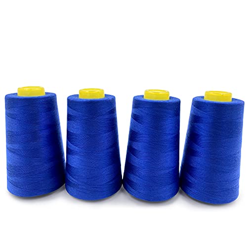 Tortoise 4 Kegel von 2744 m pro Spule, Faden zum Nähen, Allzweck-Nähgarn, 100% Polyesterfaden für Overlock, Quilten, Nähmaschine, 40S/2, Königsblau von tortoise