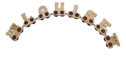 Fun World Toys® Personalisierte Holzbuchstaben mit Zug, 6 Buchstaben, Namenszug von toys.funworld