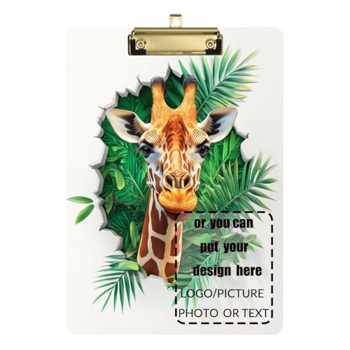 3D-Loch-weiße Wand-Tier-Giraffe, individuelles Klemmbrett, Ordner, Acryl, niedlich, für Volleyball, Baseball, Trainer, Größe 22,9 x 30,5 cm 3D-Loch-weiße Wand-Tier-Giraffe, individuelles Klemmbrett, Ordner, Acryl, niedlich, für Volleyball, Baseball, Trainer, Größe 22,9 x 30,5 cm von tplaotee