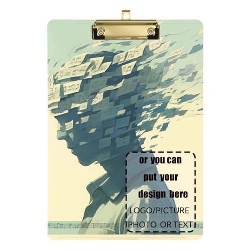 Abstrakter Kunstdisco-Mann aus weißem Notenblatt, personalisierbarer Ordner mit Klemmbrett innen, Standardloch für Schüler, Mädchen, Kinder, Lehrer, Klemmbrett, Größe 22,9 x 30,5 cm von tplaotee