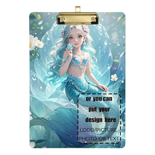 Cartoon-Klemmbrett mit verträumter Meerjungfrau, wasserdicht, für Fußball, Softball, Coaching, Größe 22,9 x 30,5 cm Cartoon-Klemmbrett mit verträumter Meerjungfrau, wasserdicht, für Fußball, Softball, Coaching, Größe 22,9 x 30,5 cm von tplaotee