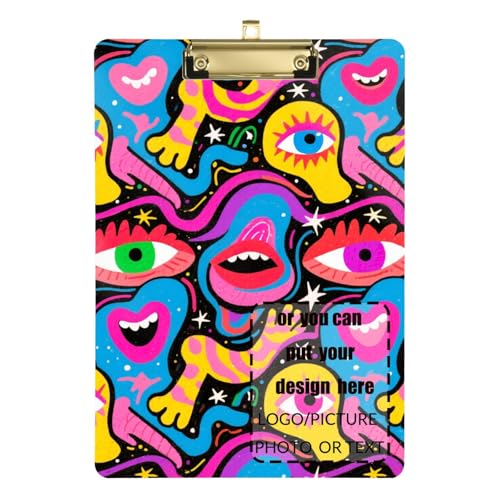 Cartoon-cooles und farbenfrohes Graffiti-Klemmbrett, wasserdicht, für Hausaufgaben, Kindergröße 22,9 x 30,5 cm von tplaotee