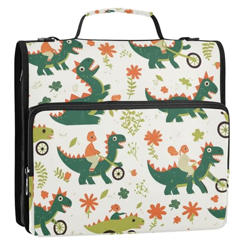 Childish Doodle Green Dino Ringbuch mit 3 Ringen und extra Taschen mit Griff und abnehmbarem Schultergurt, inklusive Reißverschlusstasche, Schulbedarf, Organizer für Schule Childish Doodle Green Dino Ringbuch mit 3 Ringen und extra Taschen mit Griff und abnehmbarem Schultergurt, inklusive Reißverschlusstasche, Schulbedarf, Organizer für Schule von tplaotee