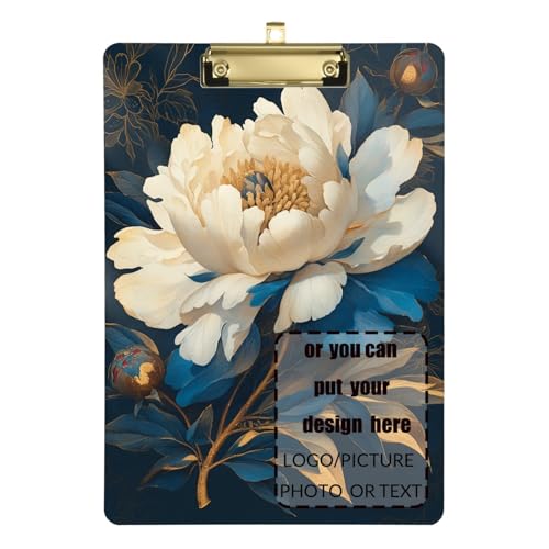 Chinesischer Stil, blau-weiße Pfingstrose, Blume, goldene Details, HD-Klemmbrett, Kunststoff, für Klassenzimmer, Zubehör für Lehrer, High School, Größe 22,9 x 30,5 cm Chinesischer Stil, blau-weiße Pfingstrose, Blume, goldene Details, HD-Klemmbrett, Kunststoff, für Klassenzimmer, Zubehör für Lehrer, High School, Größe 22,9 x 30,5 cm von tplaotee