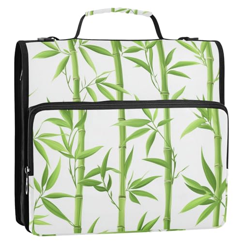 Chinesisches Ringbuch mit 3 Ringen, extra Taschen mit Schultergurt, tragbar, Portfolio für Schule und Büro, Grün / Weiß Chinesisches Ringbuch mit 3 Ringen, extra Taschen mit Schultergurt, tragbar, Portfolio für Schule und Büro, Grün / Weiß von tplaotee