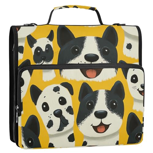 Dogs Doodles Dokumenten-Organizer mit 3 Ringen, Reißverschluss, 3,8 cm, mit Schultergurt, Dokumenten-Organizer für Mittelschule Dogs Doodles Dokumenten-Organizer mit 3 Ringen, Reißverschluss, 3,8 cm, mit Schultergurt, Dokumenten-Organizer für Mittelschule von tplaotee
