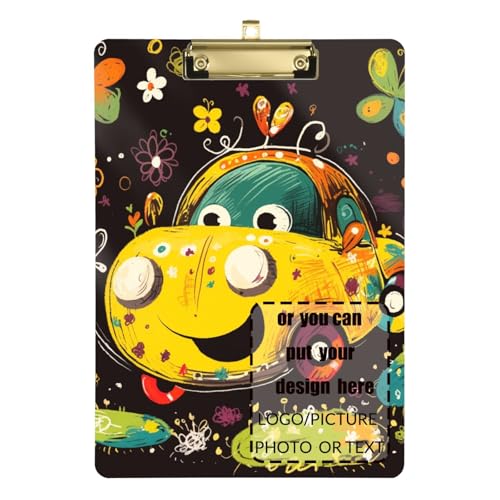 Doodle-Stil, Cartoon-Blume, bunt, Karten-Klemmbrett, Standard-Loch, für Fußball-LKW-Fahrer, Größe 22,9 x 30,5 cm Doodle-Stil, Cartoon-Blume, bunt, Karten-Klemmbrett, Standard-Loch, für Fußball-LKW-Fahrer, Größe 22,9 x 30,5 cm von tplaotee