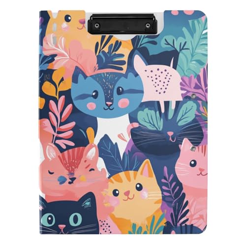 Faltbare Klemmbretter, Cartoon, bunte Katzen, Familie, A4, Clipfolio, horizontale und vertikale Doppel-Clips, Schul-Klemmbrett mit Abdeckung Faltbare Klemmbretter, Cartoon, bunte Katzen, Familie, A4, Clipfolio, horizontale und vertikale Doppel-Clips, Schul-Klemmbrett mit Abdeckung von tplaotee