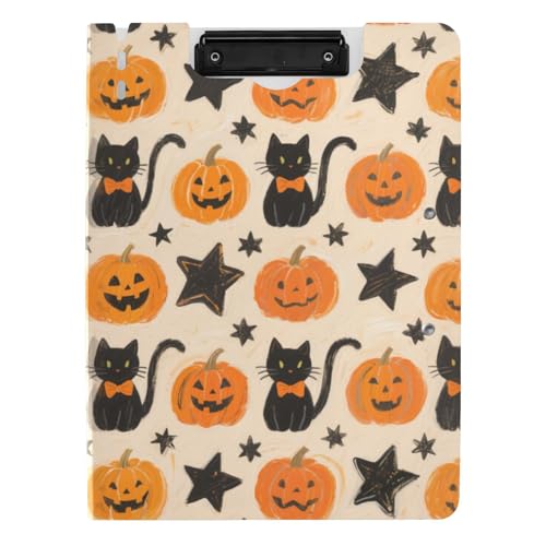 Faltbare Klemmbretter Halloween Gelb Kürbis Katze A4 Klemmbrett Binder Zwei Metallclips Stifthalter Büro Klemmbrett mit Abdeckung Faltbare Klemmbretter Halloween Gelb Kürbis Katze A4 Klemmbrett Binder Zwei Metallclips Stifthalter Büro Klemmbrett mit Abdeckung von tplaotee
