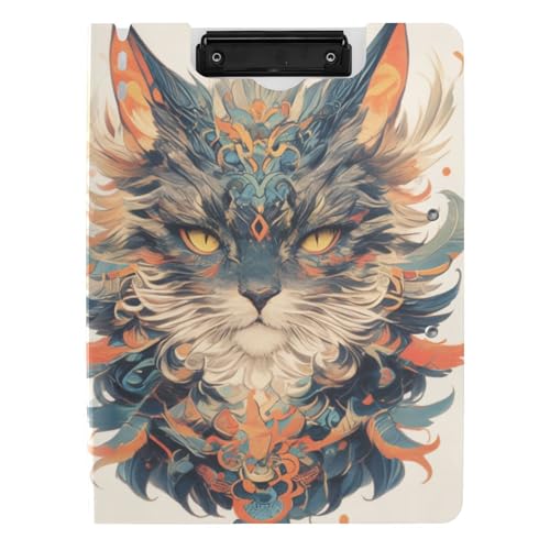 Faltbare Klemmbretter Tribal Katzengesicht Boho A4 Klemmbrett mit Ordner Doppelte Metallclips Stifthalter Büro Klemmbrett mit Abdeckung Faltbare Klemmbretter Tribal Katzengesicht Boho A4 Klemmbrett mit Ordner Doppelte Metallclips Stifthalter Büro Klemmbrett mit Abdeckung von tplaotee
