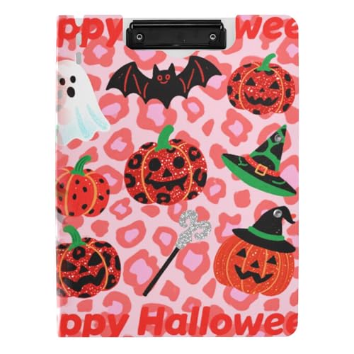 Faltbare Klemmbretter mit rotem Glitzer-Leopardenmuster, Halloween, A4-Klemmbrett mit Ordner, Doppel-Clips, Stifthalter, Büro-Klemmbrett mit Abdeckung Faltbare Klemmbretter mit rotem Glitzer-Leopardenmuster, Halloween, A4-Klemmbrett mit Ordner, Doppel-Clips, Stifthalter, Büro-Klemmbrett mit Abdeckung von tplaotee