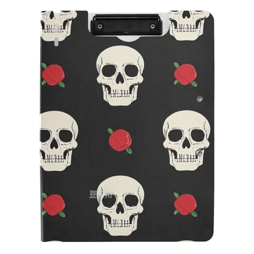 Faltbare Klemmbretter weißer Totenkopf A4 Klemmbrett Binder horizontal und vertikal Doppelclips Still-Clipboard mit Abdeckung Faltbare Klemmbretter weißer Totenkopf A4 Klemmbrett Binder horizontal und vertikal Doppelclips Still-Clipboard mit Abdeckung von tplaotee
