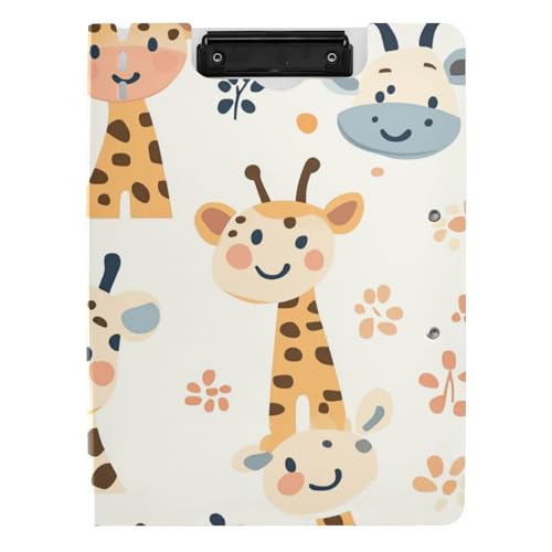 Faltbares Klemmbrett, Cartoon, niedliche Giraffe, Beige, A4, Klemmbrett, Ordner, horizontale und vertikale Doppel-Clips, Still-Clipboard mit Abdeckung Faltbares Klemmbrett, Cartoon, niedliche Giraffe, Beige, A4, Klemmbrett, Ordner, horizontale und vertikale Doppel-Clips, Still-Clipboard mit Abdeckung von tplaotee