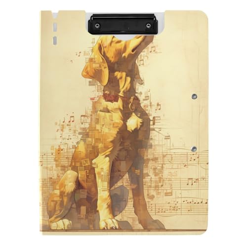Faltbares Klemmbrett, digitale Kunst, Golden Retriever, Hund, weiße Notenblätter, Gold, A4-Klemmbrett, Folio-Ordner, horizontale und vertikale Doppel-Clips, Schulklemmbrett mit festem Einband Faltbares Klemmbrett, digitale Kunst, Golden Retriever, Hund, weiße Notenblätter, Gold, A4-Klemmbrett, Folio-Ordner, horizontale und vertikale Doppel-Clips, Schulklemmbrett mit festem Einband von tplaotee