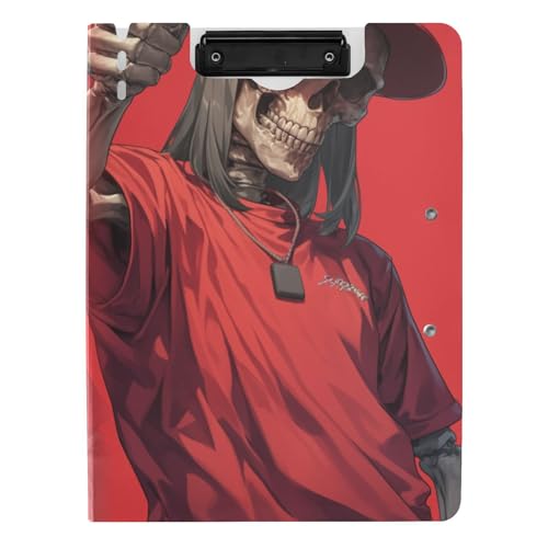 Faltbares Klemmbrett Cartoon Cool Skelett Hip-Stil Dunkelrot Schwarz A4 Klemmbrett mit Ordner Horizontal und Vertikal Doppelclips Büro Klemmbrett mit Hardcover Faltbares Klemmbrett Cartoon Cool Skelett Hip-Stil Dunkelrot Schwarz A4 Klemmbrett mit Ordner Horizontal und Vertikal Doppelclips Büro Klemmbrett mit Hardcover von tplaotee