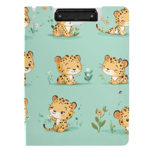 Faltbares Klemmbrett Cartoon Niedlicher Leopard Salbeigrün A4-Klemmbrett mit Padfolio Zwei Metallclips Stifthalter Büro Klemmbrett mit Abdeckung Faltbares Klemmbrett Cartoon Niedlicher Leopard Salbeigrün A4-Klemmbrett mit Padfolio Zwei Metallclips Stifthalter Büro Klemmbrett mit Abdeckung von tplaotee