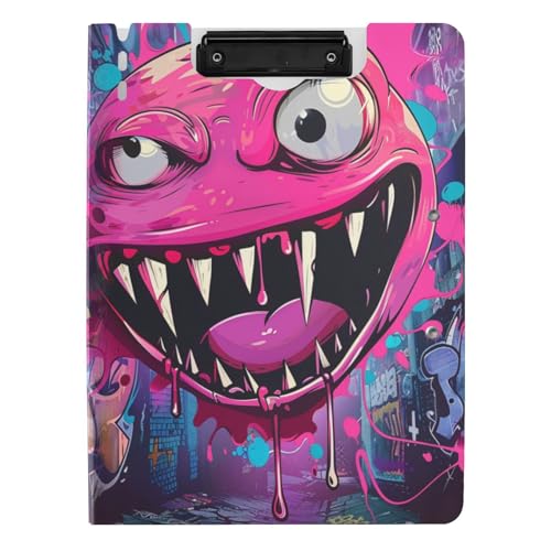 Faltbares Klemmbrett Cool Pink Cartoon Monster A4 Klemmbrett mit Padfolio Doppelclips Stifthalter Still-Clipboard mit Abdeckung Faltbares Klemmbrett Cool Pink Cartoon Monster A4 Klemmbrett mit Padfolio Doppelclips Stifthalter Still-Clipboard mit Abdeckung von tplaotee