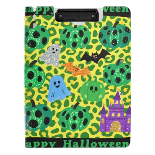 Faltbares Klemmbrett Grün Kürbis Gelb Leopardenmuster Halloween A4 Klemmbrett Folio Zwei Metallclips Stifthalter Schule Klemmbrett mit Hardcover Faltbares Klemmbrett Grün Kürbis Gelb Leopardenmuster Halloween A4 Klemmbrett Folio Zwei Metallclips Stifthalter Schule Klemmbrett mit Hardcover von tplaotee