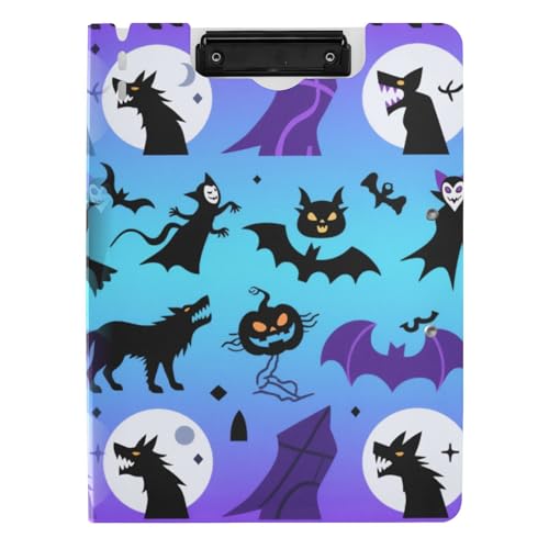 Faltbares Klemmbrett Halloween Schwarz Werwolf Fledermaus Kürbis A4 Klemmbrett Folio Doppelclips Stifthalter Schule Klemmbrett mit Abdeckung Faltbares Klemmbrett Halloween Schwarz Werwolf Fledermaus Kürbis A4 Klemmbrett Folio Doppelclips Stifthalter Schule Klemmbrett mit Abdeckung von tplaotee