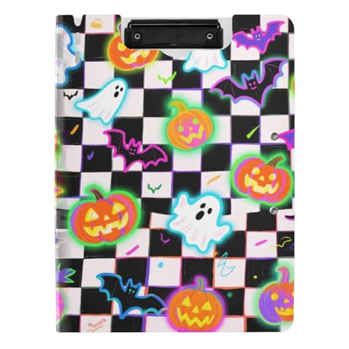 Faltbares Klemmbrett Halloween Weiß und Schwarz Kürbis A4 Klemmbrett Folio Horizontal und Vertikal Doppelclips Still-Clipboard mit Abdeckung Faltbares Klemmbrett Halloween Weiß und Schwarz Kürbis A4 Klemmbrett Folio Horizontal und Vertikal Doppelclips Still-Clipboard mit Abdeckung von tplaotee