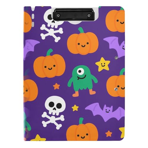 Faltbares Klemmbrett Orange Böse Halloween Kürbis Fledermaus A4 Klemmbrett Folio Horizontal und Vertikal Doppelclips Still-Clipboard mit Abdeckung Faltbares Klemmbrett Orange Böse Halloween Kürbis Fledermaus A4 Klemmbrett Folio Horizontal und Vertikal Doppelclips Still-Clipboard mit Abdeckung von tplaotee