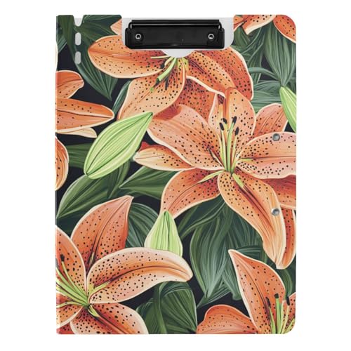 Faltbares Klemmbrett Orange Lilie Schönheit Sommer Blumen A4 Klemmbrett mit Ordner Horizontal und Vertikal Doppelclips Schule Klemmbrett mit Abdeckung Faltbares Klemmbrett Orange Lilie Schönheit Sommer Blumen A4 Klemmbrett mit Ordner Horizontal und Vertikal Doppelclips Schule Klemmbrett mit Abdeckung von tplaotee